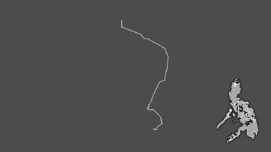 Apayao, Filipinler, boşaltılmış ve izole edilmiş. Gri Tonlama