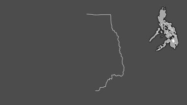 Bukidnon, Filipinler, boşaltılmış ve izole edilmiş. Gri Tonlama