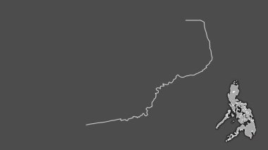 Ifugao, Filipinler, boşaltılmış ve izole edilmiş. Gri Tonlama