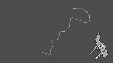 Lanao del Norte, Filipinler, boşaltılmış ve izole edilmiş. Gri Tonlama