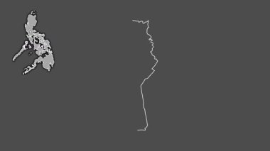 La Union, Filipinler, boşaltılmış ve izole edilmiş. Gri Tonlama