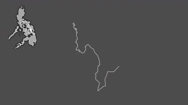 Leyte, Filipinler, boşaltılmış ve izole edilmiş. Gri Tonlama