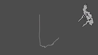 Misamis Occidental, Filipinler, çıkarılmış ve izole edilmiş. Gri Tonlama