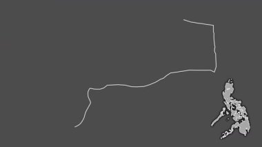 Filipinler 'deki Dağ Bölgesi, boşaltılmış ve izole edilmiş. Gri Tonlama