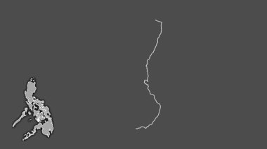 Negros Oriental, Filipinler, dışlanmış ve izole edilmiş. Gri Tonlama