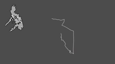 Batı Mindoro, Filipinler, sökülmüş ve izole edilmiş. Gri Tonlama