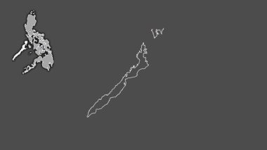 Palawan, Filipinler, boşaltılmış ve izole edilmiş. Gri Tonlama