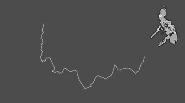 Pangasinan, Filipinler, boşaltılmış ve izole edilmiş. Gri Tonlama