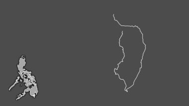 Sarangani, Filipinler, boşaltılmış ve izole edilmiş. Gri Tonlama