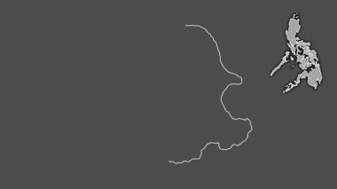 Siquijor, Filipinler, boşaltılmış ve izole edilmiş. Gri Tonlama