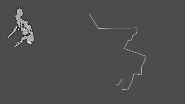 Güney Cotabato, Filipinler, boşaltılmış ve izole edilmiş. Gri Tonlama