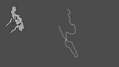 Güney Leyte, Filipinler, boşaltılmış ve izole edilmiş. Gri Tonlama