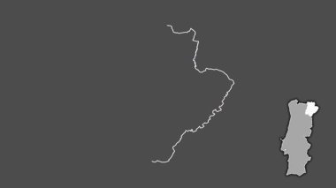 Braganca, Portekiz, çıkarılmış ve izole edilmiş. Gri Tonlama