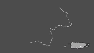Cayey, Porto Riko, dışlanmış ve izole edilmiş. Gri Tonlama