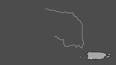 Guanica, Porto Riko, dışlanmış ve izole edilmiş. Gri Tonlama