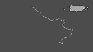 Naguabo, Porto Riko, dışlanmış ve izole edilmiş. Gri Tonlama