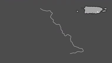 Patilla, Porto Riko, soyutlanmış ve soyutlanmış. Gri Tonlama