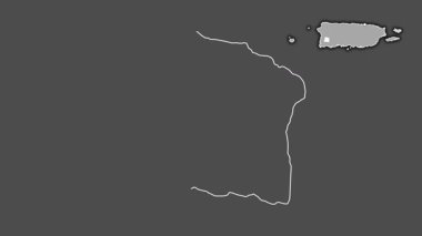 San Alman, Porto Riko, boşaltılmış ve izole edilmiş. Gri Tonlama