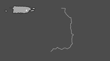 San Lorenzo, Porto Riko, dışlanmış ve izole edilmiş. Gri Tonlama