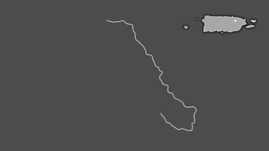 Trujillo Alto, Porto Riko, dışlanmış ve izole edilmiş. Gri Tonlama
