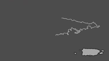 Vieques, Porto Riko, boşaltılmış ve izole edilmiş. Gri Tonlama
