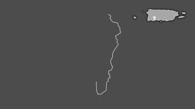 Yauco, Porto Riko, soyutlanmış ve soyutlanmış. Gri Tonlama