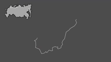 Çeçenistan, Rusya, dışlanmış ve izole edilmiş. Gri Tonlama