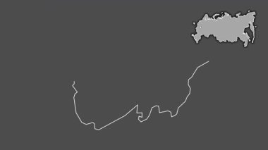 Kabardin-Balkar, Rusya, dışlanmış ve izole edilmiş. Gri Tonlama