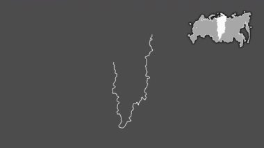 Krasnoyarsk, Rusya, boşaltılmış ve izole edilmiş. Gri Tonlama
