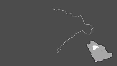 Ha 'il, Suudi Arabistan, soyutlanmış ve soyutlanmış. Gri Tonlama
