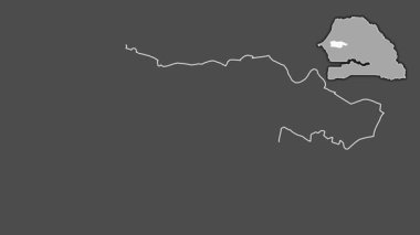 Diourbel, Senegal, soyutlanmış ve dışlanmış. Gri Tonlama