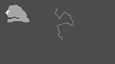 Thies, Senegal, soyutlanmış ve soyutlanmış. Gri Tonlama