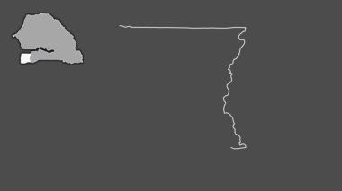 Ziguinchor, Senegal, çıkarılmış ve izole edilmiş. Gri Tonlama