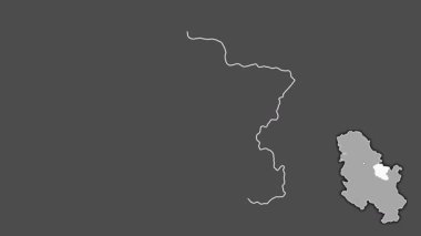 Sırbistan 'ın Branicevski kenti, dışlanmış ve izole edilmiş. Gri Tonlama