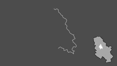 Sırbistan 'ın Belgrad kenti, çıkarıldı ve tecrit edildi. Gri Tonlama