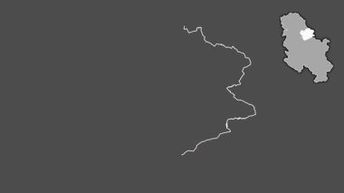 Sırbistan 'ın Juzno-Banatski kenti, sürülmüş ve izole edilmiş. Gri Tonlama