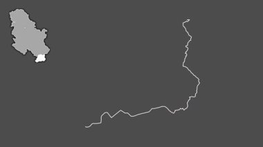 Sırbistan 'ın Pcinjski kenti, boşaltılmış ve izole edilmiş. Gri Tonlama