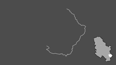 Pirotski, Sırbistan, sürülmüş ve izole edilmiş. Gri Tonlama