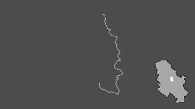 Podunavski, Sırbistan, sürülmüş ve izole edilmiş. Gri Tonlama