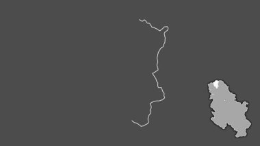 Sırbistan 'ın Severno-Backi kenti, boşaltılmış ve izole edilmiş. Gri Tonlama