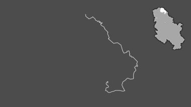 Severno-Banatski, Sırbistan, sürülmüş ve izole edilmiş. Gri Tonlama