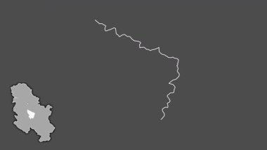 Sırbistan 'ın Sumadijski kenti, sürülmüş ve izole edilmiş. Gri Tonlama