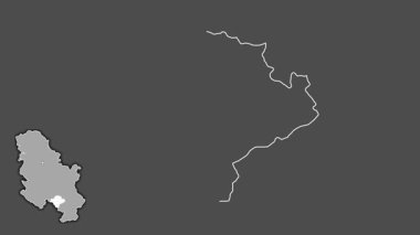 Sırbistan 'ın Toplicki kenti, dışlanmış ve izole edilmiş. Gri Tonlama