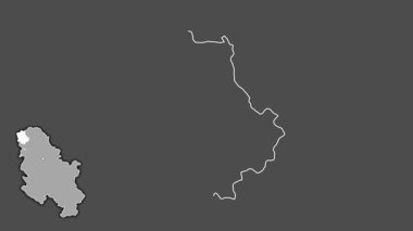 Sırbistan 'ın Zapadno-Backi kenti, boşaltılmış ve izole edilmiş. Gri Tonlama