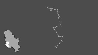 Sırbistan 'ın Zlatiborski kenti, dışlanmış ve izole edilmiş. Gri Tonlama