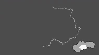 Banskobystricky, Slovakya, çıkarılmış ve izole edilmiş. Gri Tonlama