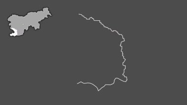 Obalno-kraska, Slovenya, boşaltılmış ve izole edilmiş. Gri Tonlama