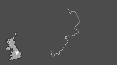 Doğu Midlands, Birleşik Krallık, boşaltılmış ve izole edilmiş. Gri Tonlama