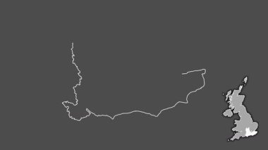 Güneydoğu, Birleşik Krallık, çıkarılmış ve izole edilmiş. Gri Tonlama
