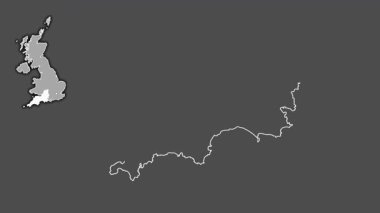 Güneybatı, Birleşik Krallık, sürülmüş ve izole edilmiş. Gri Tonlama